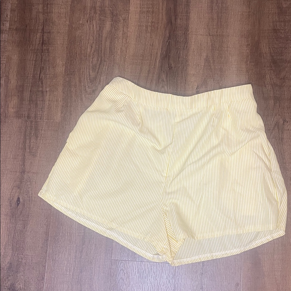Yellow Striped Women's Shorts
